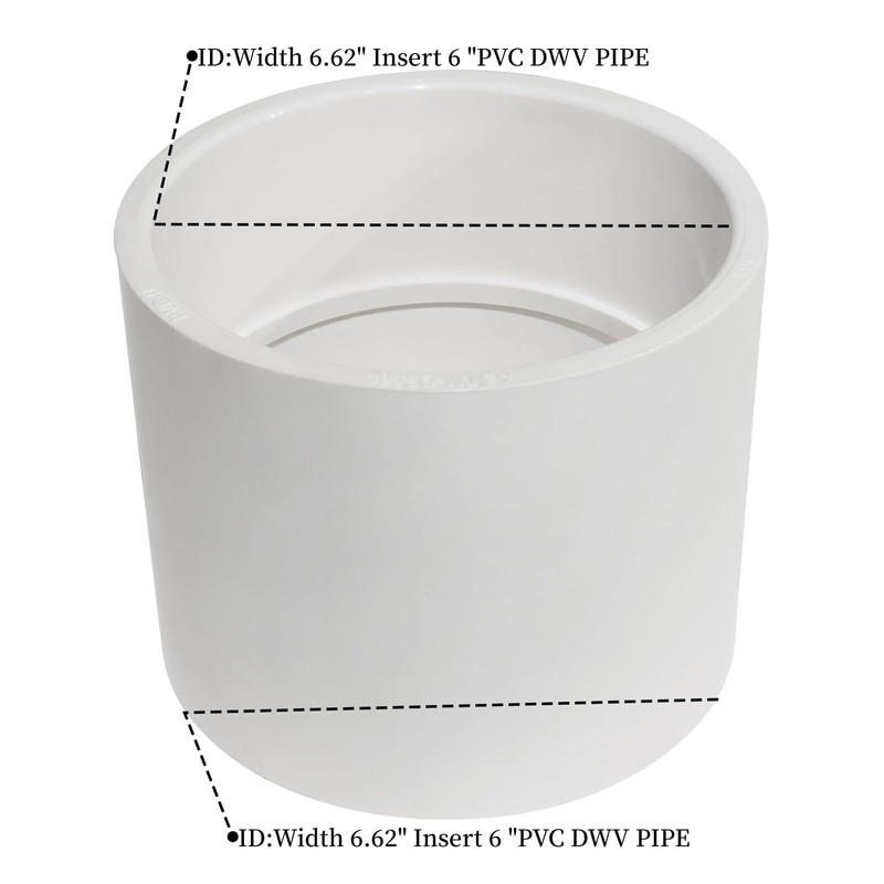 DONWAER 6" PVC DWV Coupling Sanitary for Drain Waste and