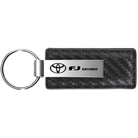 Au-TOMOTIVE GOLD Carbon Fiber Leather Key Chain for Toyota FJ Cruiser (Gun Metal)