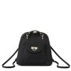 Gratante abb-g0055 Women's Cross Shoulder 2-Way Nylon Mini Backpack, Black
