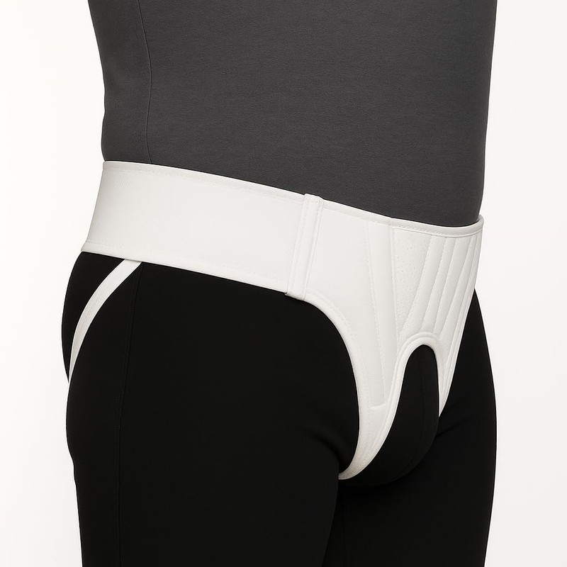 AT Surgical Inguinal Hernia Support Truss – Adjustable White Belt