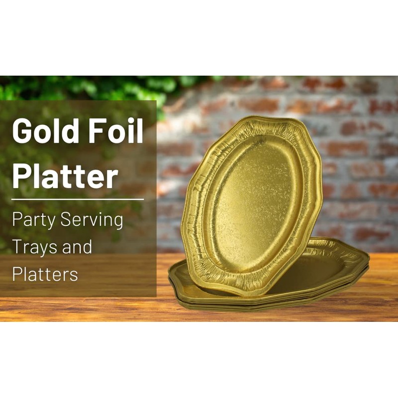 Sunrise Packaging Oval Aluminium Foil Platter [14” x 9.5”] Large
