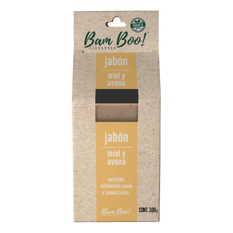Jabón Artesanal Natural Miel Avena 100 Bam Boo Lifestyle
