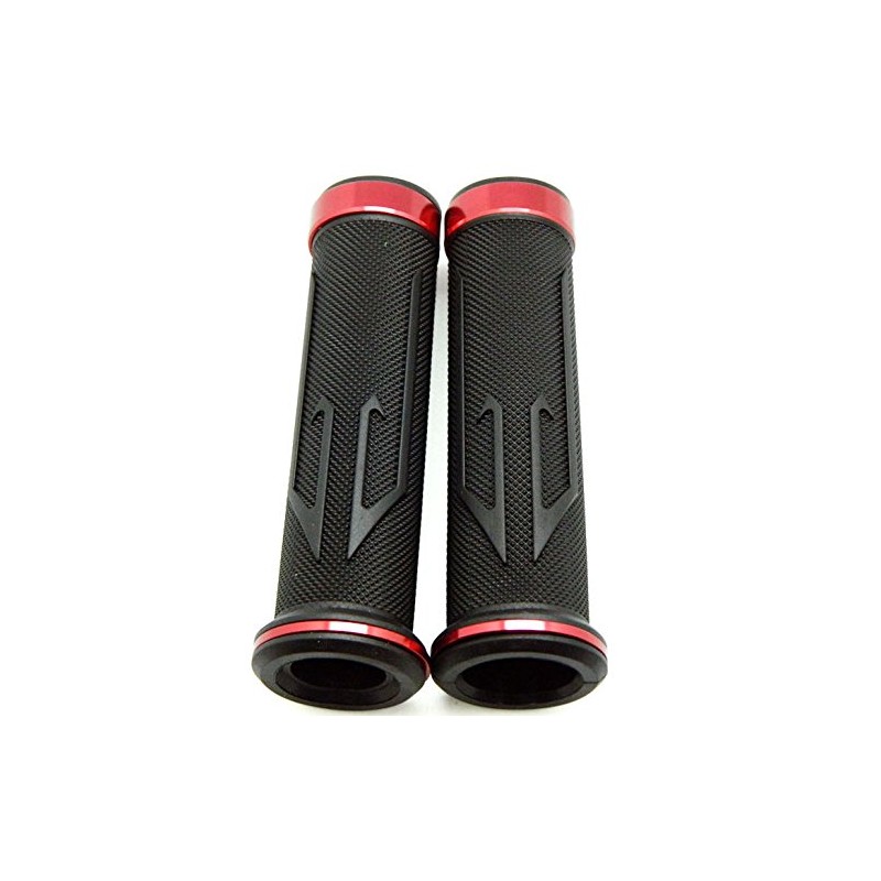 MotorToGo ALUMINUM MOTORCYCLE 7/8" 22MM HANDLEBAR GEL RUBBER HAND GRIPS