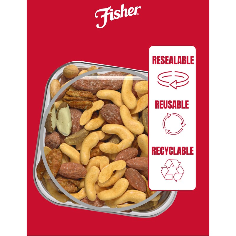 Fisher Snack Deluxe Mixed Nuts, 24 Ounces, Cashews, Almonds, Pecans,