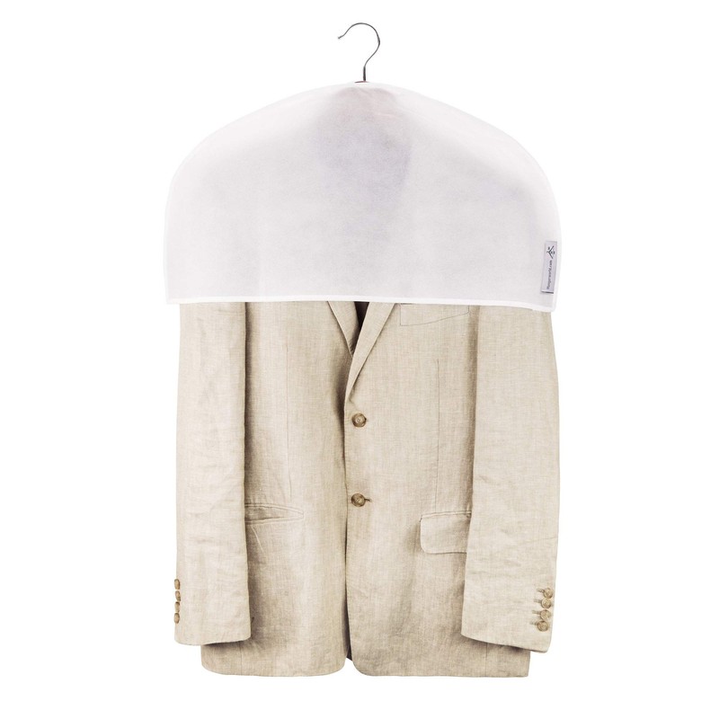 Hangerworld 20 White Shoulder Covers with Wide Side Gusset Shoulder