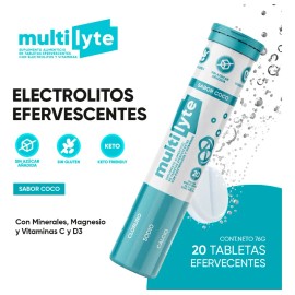 Multilyte: Hidratación Y Minerales Esenciales 20 Tabs Coco