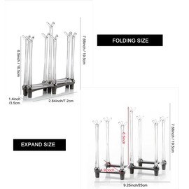 Marbrasse Retractable Cup Drying Rack, Drinking Glass and Sports Bottle Drainer Stand, Plastic Bag Dryer with Non-Slip Bottom for Kitchen Countertop