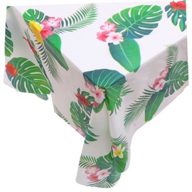 LABRIMP Decorative Tropical Leaf Tablecloth and Oil Resistant for Parties Banquets Picnics and Home Decor Reusable Dining Table Cover