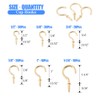 Glarks 120-Pieces 6 Size Brass Plated Screw-in Cup Hooks Lag