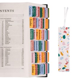 Morjor Bible Tabs for Women and Men, Boho Theme, 75 Large Print Bible Tabs & 1 Bookmark, Laminated Bible Book Tabs for Study Bible, Easy Navigation, Easy-to-Read Serif Type