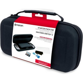 Nacon 3-Pack for Switch 2 | 1 Hard Case | 1 Screen Protector | Game Storage Box (Black)