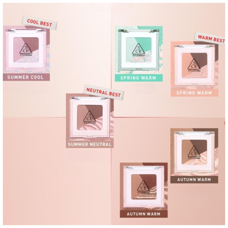 3CE Color Grid Eyeshadow 3.3g, Shade:Lost In Pink