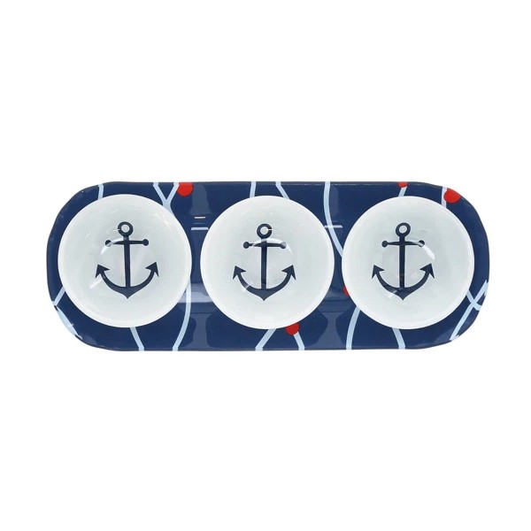 Pavilion Gift Glass Serving Tray Set : Anchor Serving Plate