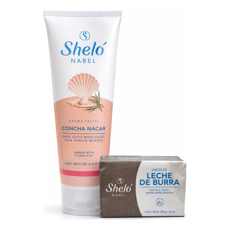 Kit Aclarante Concha Nácar +jabon Leche De Burra Shelo Nabel