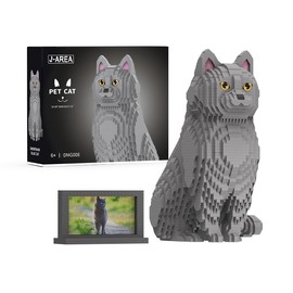 Welkin DC Animal Cat Building Set,Micro Building Blocks Set Gift for Adults and Kids (Russian Blue Cat)