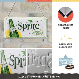 Nostalgic-Art Retro Hanging Sign 10x20cm Sprite - Served Here - Gift Idea Bar Accessory Metal Vintage Design