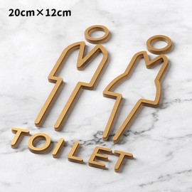 SANJAOYEE Toilet Sign Plate Men Women Pictogram Guide Sign Plate Matte Golden Sign WC Sign Hotel Shop Washroom Sticker