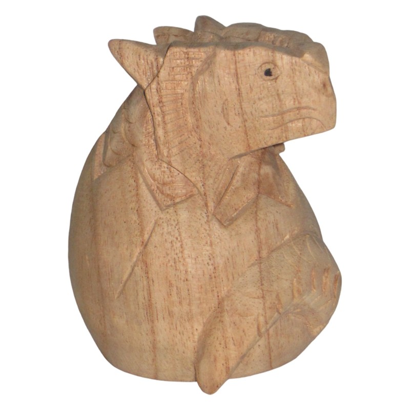 Brave Wings Hand Carved Wooden Dragon ~ Plain Dragon Egg