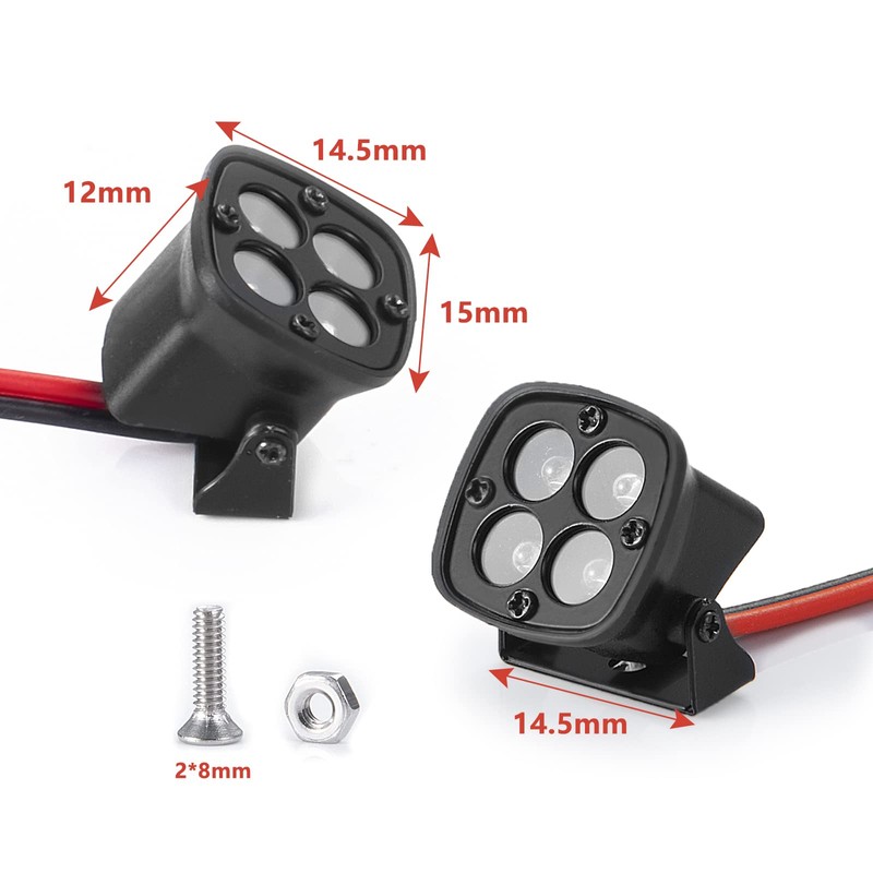 RC Crawler Lights LED Headlight Spotlight for Axial TRX-4 TRX6