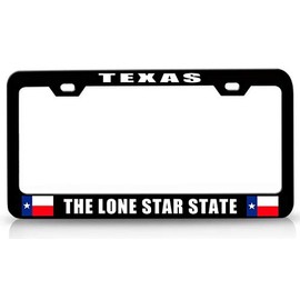 Custom Brother - Texas The Lone Star State Texas Flag Metal Car SUV Truck License Plate Frame Bl i52