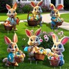 6PCS Easter Bunny Yard Signs Decorations Outdoor with Stakes Cute