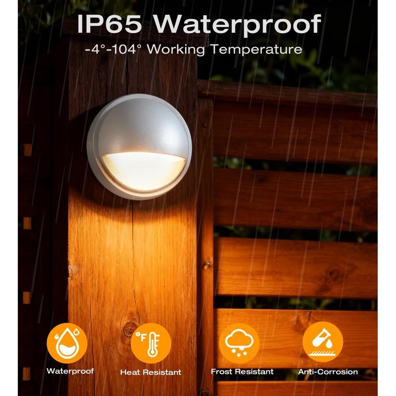 CLOUDY BAY [6 Pack] 3CCT Low Voltage LED Deck Lights