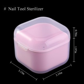 Fspronail 1Pcs Nail Tool Sterilizer, Nail Drill Bits Cleaning Box Disinfection Container For Nail Art Accessories Manicure Sterilization Tray Salon Supplies Sterilizer Cup With Drain Basket (pink)