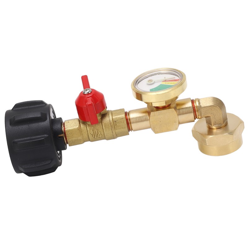 Propane Refill Adapter with Pressure Gauge and On Off Control