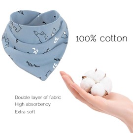 atopo Baby Bandana Bibs Cotton Dribble Bibs Drool Bibs Soft and Absorbent Saliva Towel for Toddlers Boys, 8-Pack