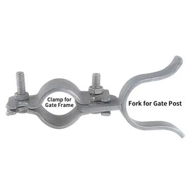 1-3/8" Fork Latch Galvanized Fence Gate Latch for Chain Link Fence Gate Frames with Padlock Hole Wall Mount to Gate Post or Wall (Pack of 2)