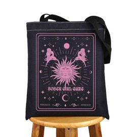 MYSOMY Sober Girl Gang Tote Bag Addiction Recovery Gift Sober Mom Gifts AA NA Gift Nüchternheit Tote Bag, Sober Girl UK, INCH