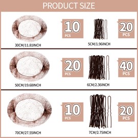Teenitor Hair Accessories Hair Net Set, Includes 40pcs Invisible Hair Nets for Ballet Recital & 80pcs Bobby Pins for Bun Maker, Brown, 3 Size