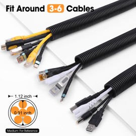 40 FT Wire Loom 1 Inch, Split Wire Loom Tubing Wire Conduit, Wire Protector Tubing – Black