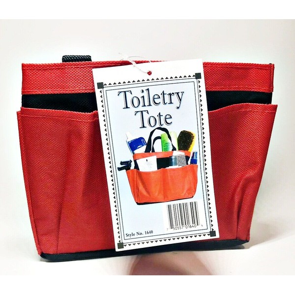 Allary #1640 Toiletry Tote, Red/Black