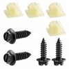 HZJD License Plate Screws, Nylon Retaining Nuts, Black(4PCS)