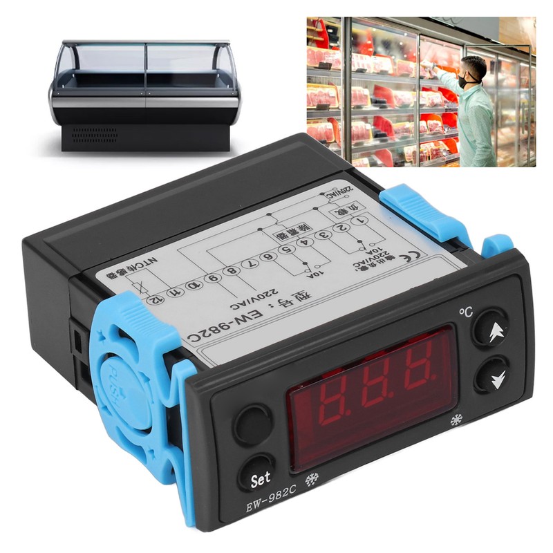 Temperature Controller Defrosting Cooling Thermostat Digital Display AC for Cooler