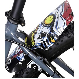 TuoTu 2 pcs Bike Fenders,Mountian Bike Mud Flaps,MTB Mud Guard Front and Rear Compatible,Bike Mudguard Front and Rear Fits 20" 26" 27.5" 29 inch and Fat Bicycle, Folding/Universal (Universal Zombie)