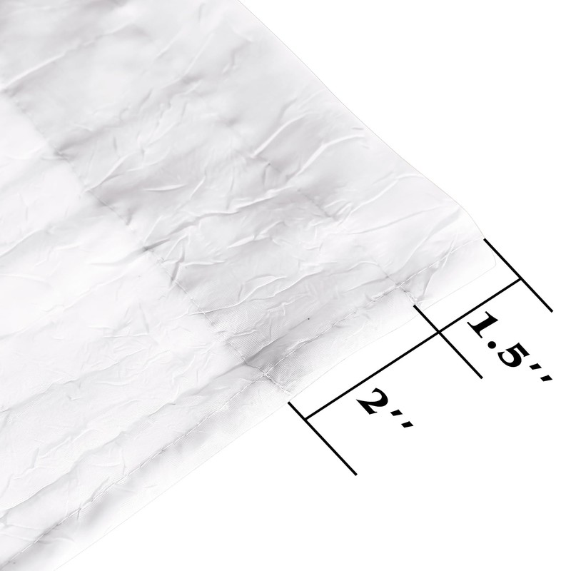 Chyhomenyc Crushed Sheer White Curtains 63 Inch Length 2 Panels,