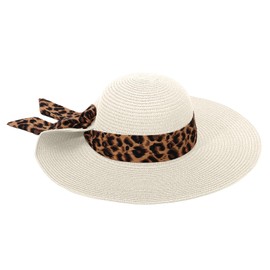 LY4U Women’s Sun Hats UPF 50, Ladies Charming Straw Hat, Summer Beach Hat for Girl, Foldable Travelling Hat White