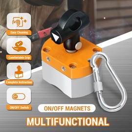 DTLHCNCT 180LB ON/Off Switch Magnet - Multipurpose Magnetic Welding Holder for Lifting, Weld Positioning, Metal Salvage & Screening - Reusable Industrial Magnet with Safety Lock