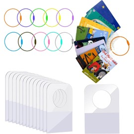 Card Holder for Yoto Cards Rings and Tabs 200 PCS Self Adhesive Tabs with 10 Loops Kids Travel Carrier of Yoto Accessories Card Holder Organizer Storage Case