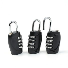 Number Lock 4-Digit Combination Lock 3-Pack (Black) Locker Lock 12ea