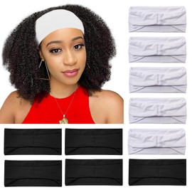 Diademas para mujer, color blanco y negro, paquete de 10 diademas de entrenamiento de yoga para el cabello de las mujeres, bandas elásticas anchas y gruesas, turbante para el cabello