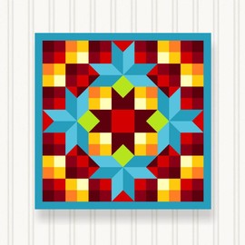 BARN QUILT Block, Beautiful Outdoor or Indoor Square, 7 Sizes, Wall Art Decor, Barn Quilt Sign, Barn Quilt Design BQ123 (23.5" x 23.5")