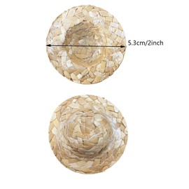 Cayway Pack of 30 Dolls Straw Hat Miniature Doll Hats Natural Straw Hat Mini Handcraft for Decoration DIY Jewellery Accessories Dollhouse Fairy Garden Accessories