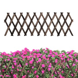 Expandable Garden Trellis, Wooden Lattice Wall Fence Trellis for Climbing Plants Ivy Vine Rose Clematis 13" x 68" for Outdoor Garden Patio Room Decor (1)