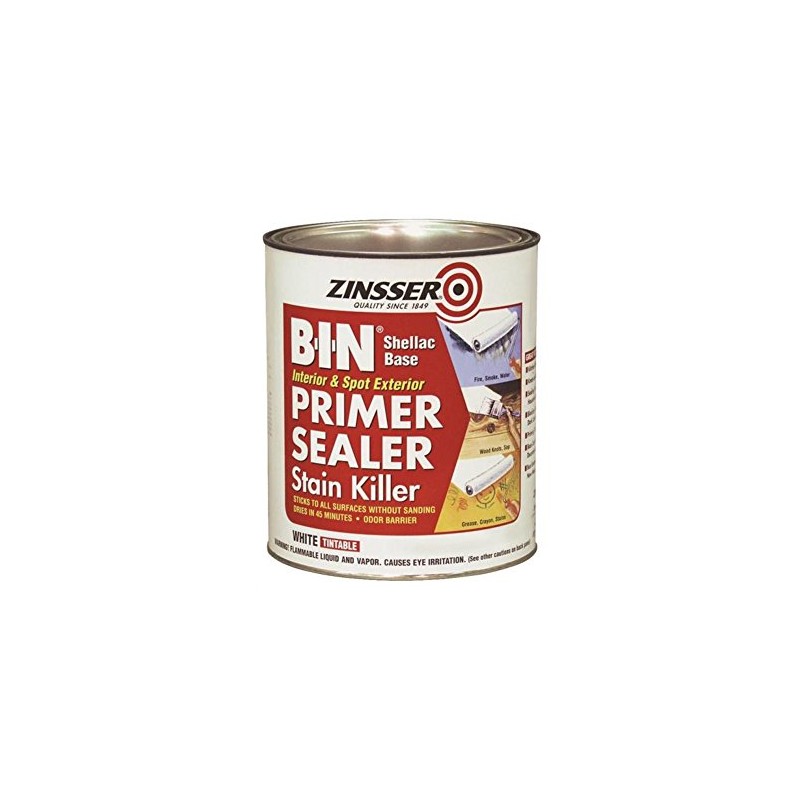 qt Zinsser 00904 White Zinsser, B-I-N Shellac Base Interior/Exterior Primer/Sealer
