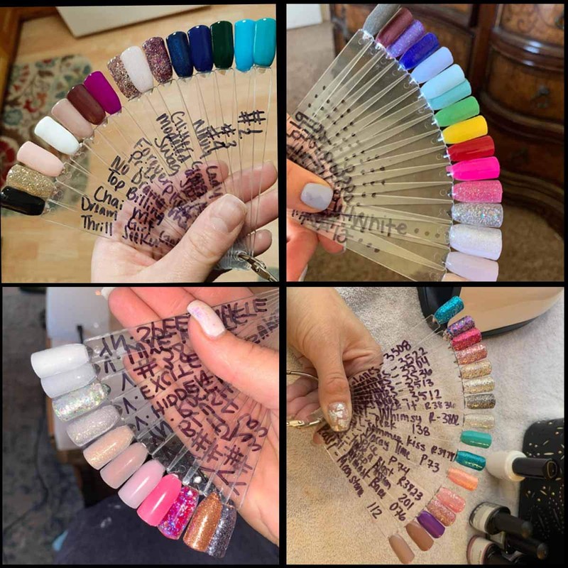 2 Set 100 Tips Clear Nail Art Swatches Sticks Polish
