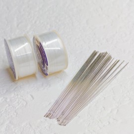 Voisurspcl Beading Needles Size 11 25pcs/lot & Beading Thread 0.25mm, Nylon Beading Thread 92 Meters,100 Yard, White String for Jewelry Making Tools Set