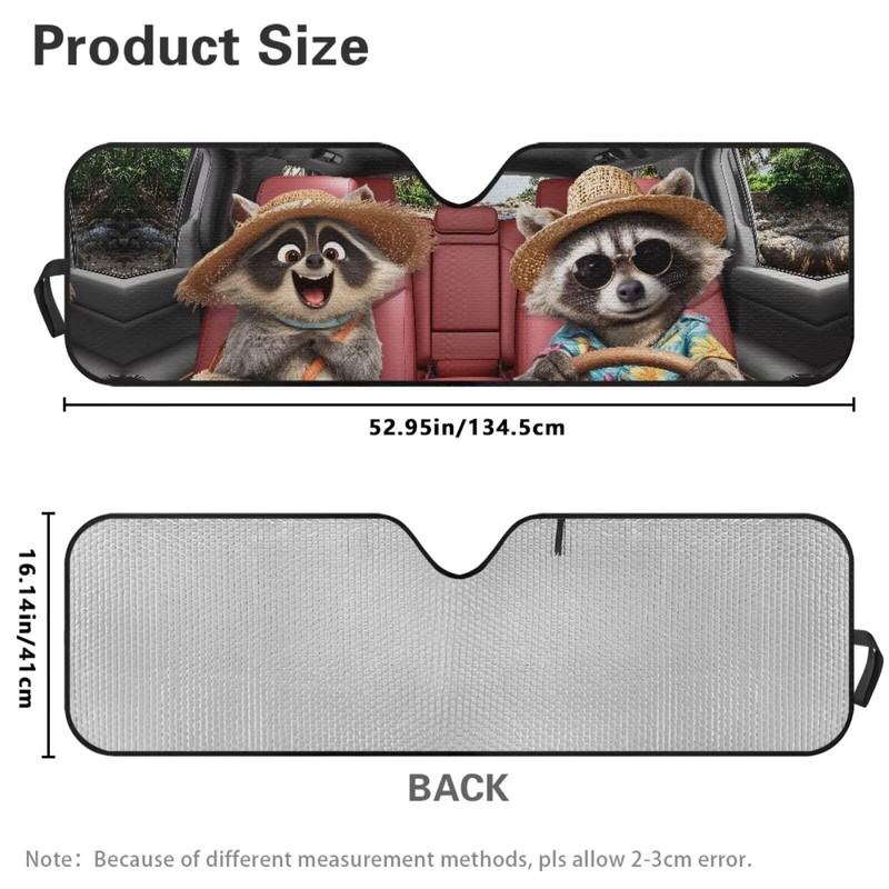 TSVAGA Windshield Sun Shade Funny Frog Car Sun Visor Compatible